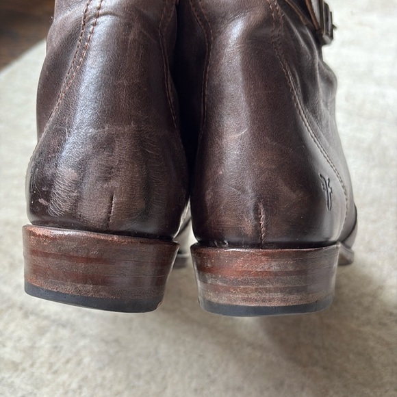 Frye Dorado Tall Brown Buckle Riding Boots - Picture 16 of 16